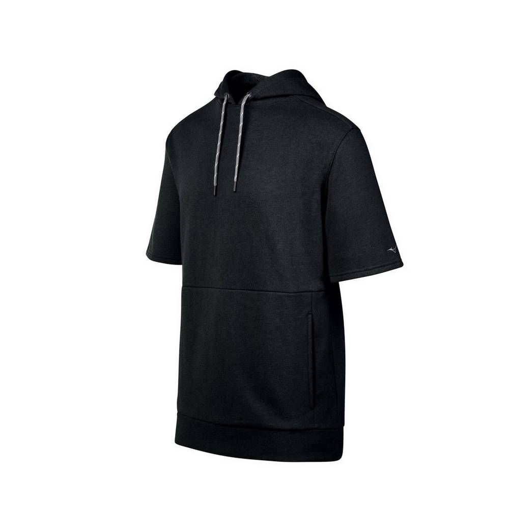 Mens Mizuno Game Time Short Sleeve Hoodie Black Philippines (GUFXWS708)